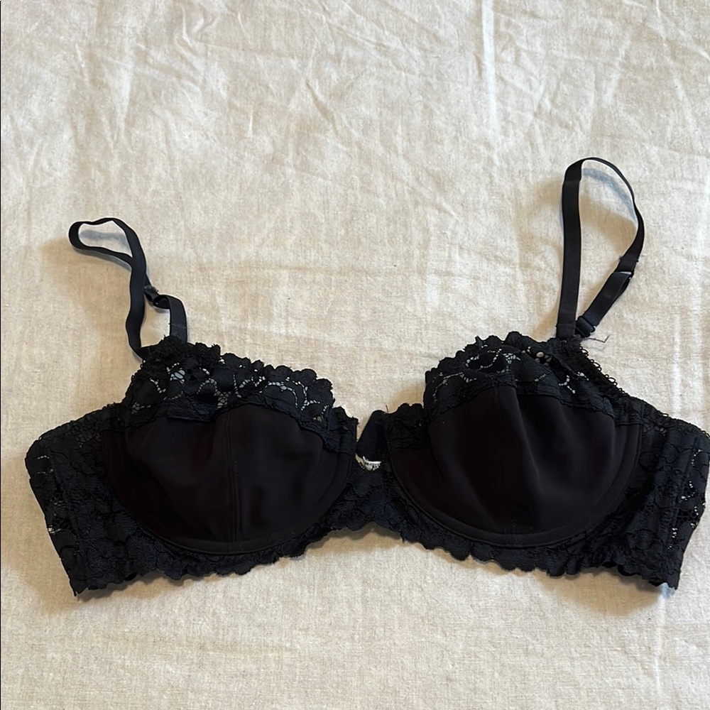 Free People Black Wire Demi Lace Bra